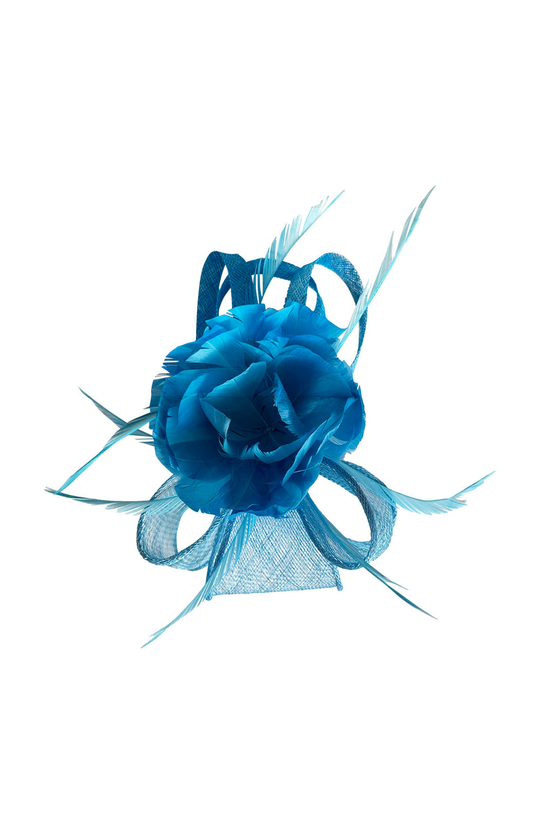 Feather & Mesh Flower Fascinator with clip and hair band