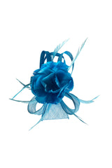 Feather & Mesh Flower Fascinator with clip and hair band