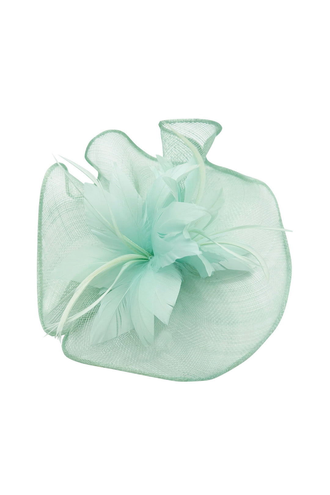 Sinamay Fascinator with Feather Flower Detail Navy