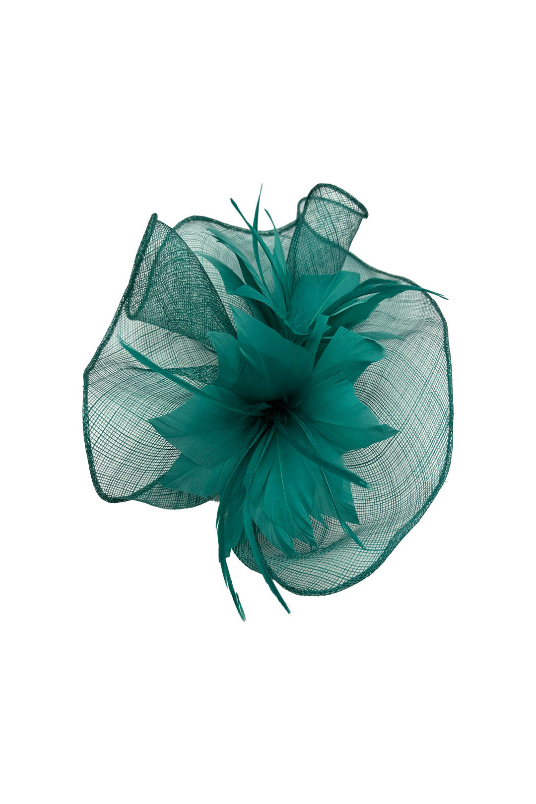 Sinamay Fascinator with Feather Flower Detail Navy