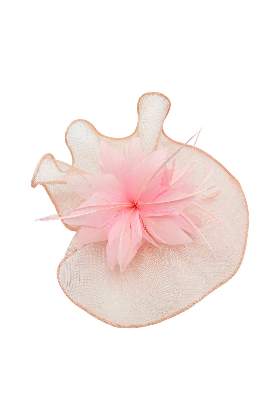 Sinamay Fascinator with Feather Flower Detail Navy