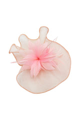 Sinamay Fascinator with Feather Flower Detail Navy