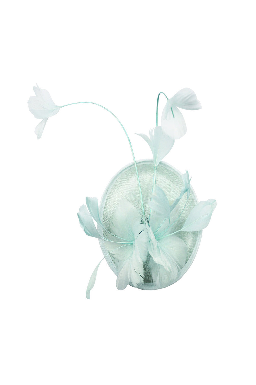 Delicate Feather Stem Sinamay Fascinator Baby Blue