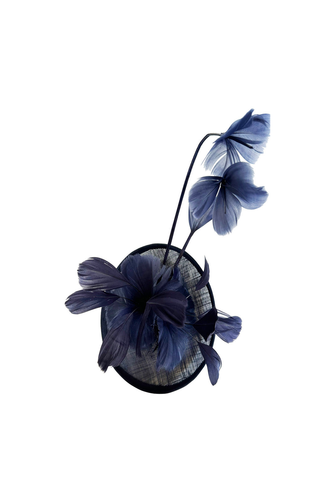 Delicate Feather Stem Sinamay Fascinator Baby Blue