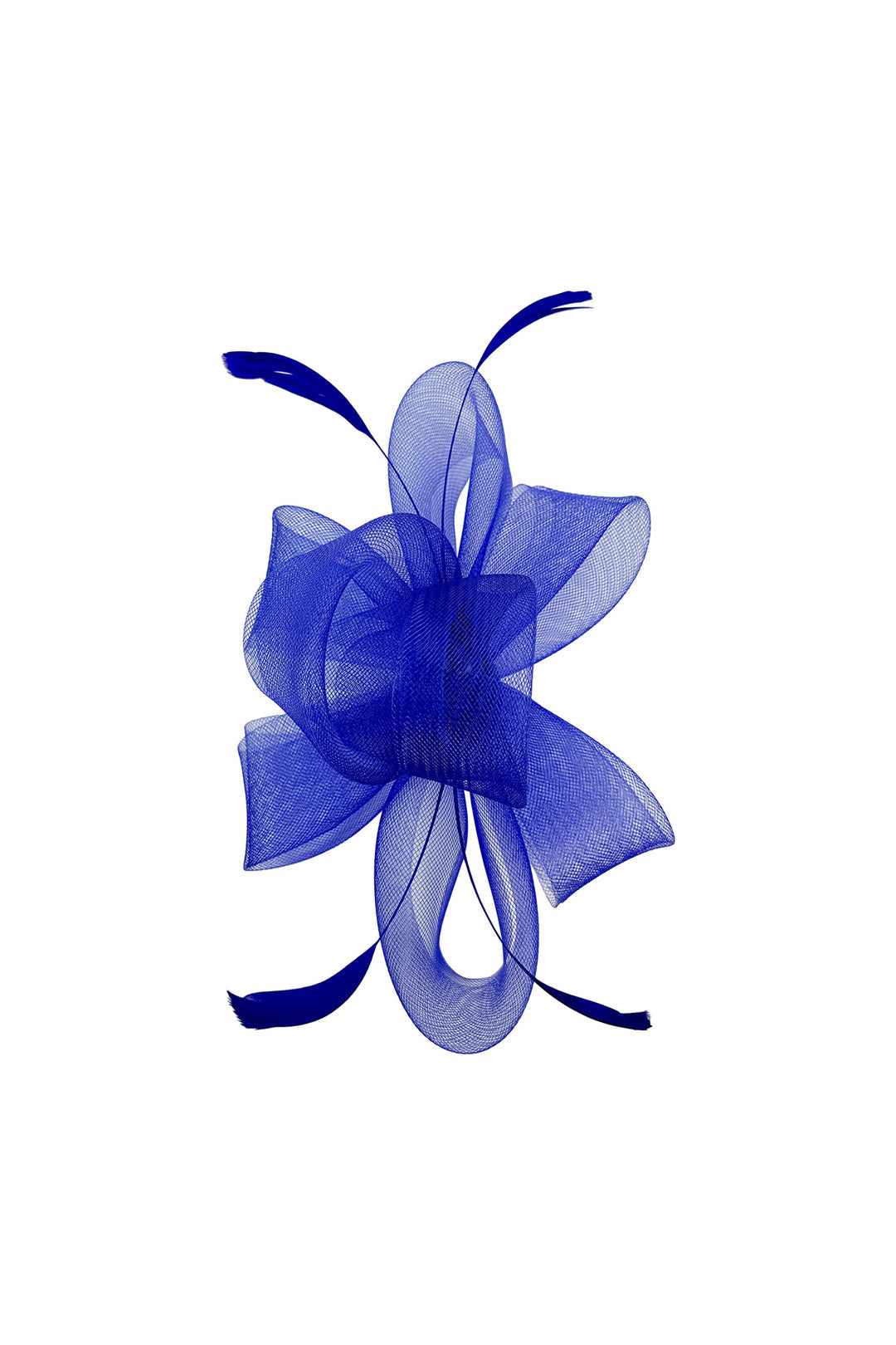 Elegant Mesh Bow Fascinator with Feather Detail