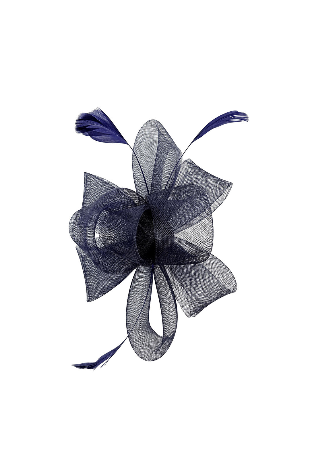 Elegant Mesh Bow Fascinator with Feather Detail