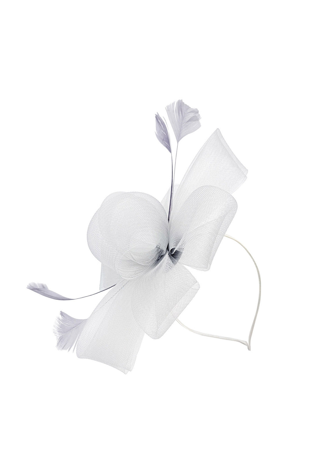 Elegant Mesh Bow Fascinator with Feather Detail