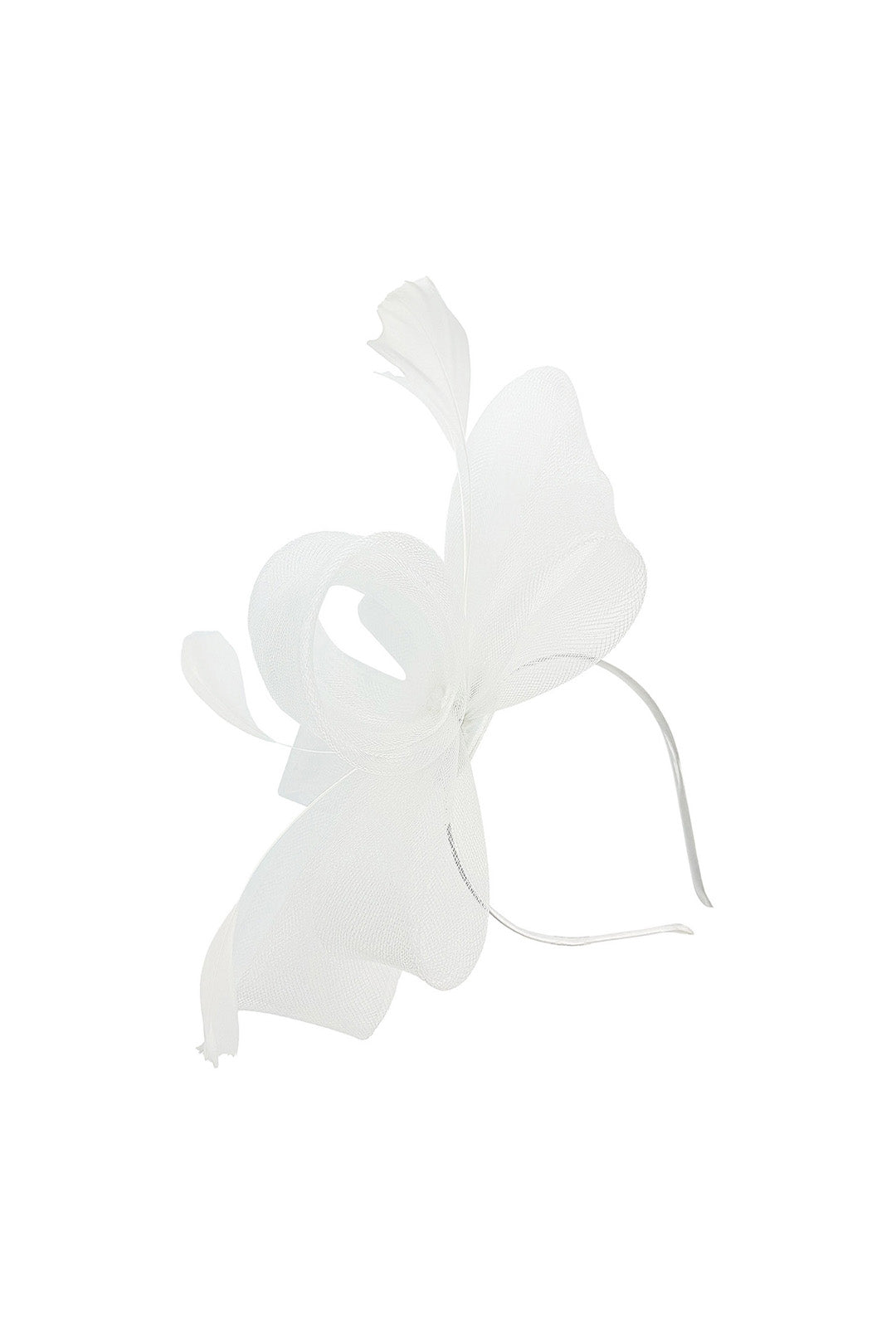 Textured Clutch Bag and Mesh Fascinator Occasion White Set