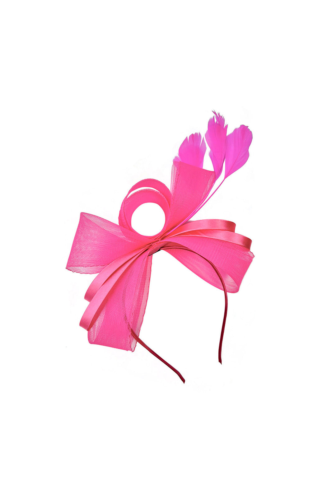 Textured Envelope Clutch Bag with Gold Chain and Loop Fascinator Occasion Fuchsia Set