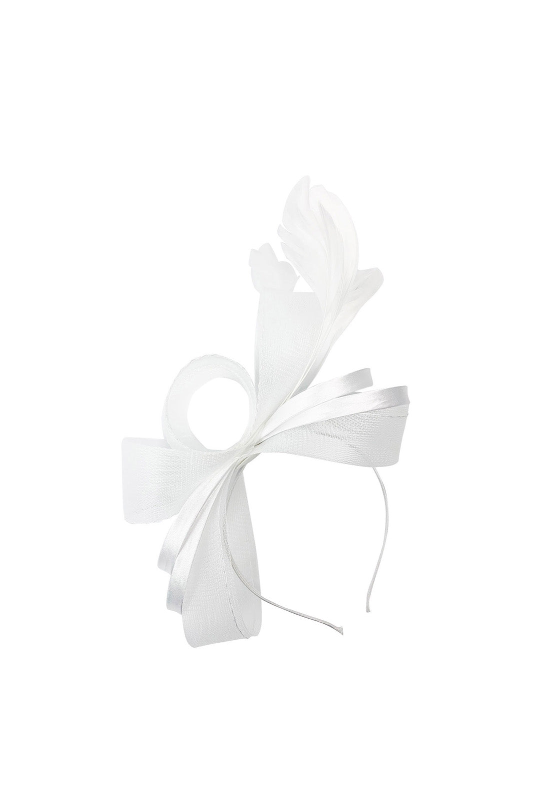Textured Envelope Clutch Bag with Gold Chain and Loop Fascinator Occasion White Set