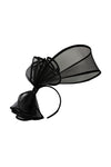 Large Mesh Loop Fascinator Headband with Structured Bow-Knot Design