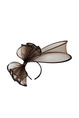 Large Mesh Loop Fascinator Headband with Structured Bow-Knot Design