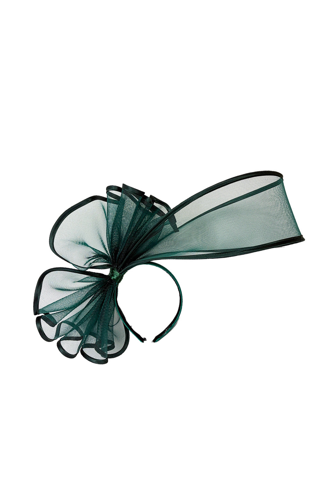 Large Mesh Loop Fascinator Headband with Structured Bow-Knot Design