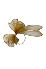 Large Mesh Loop Fascinator Headband with Structured Bow-Knot Design