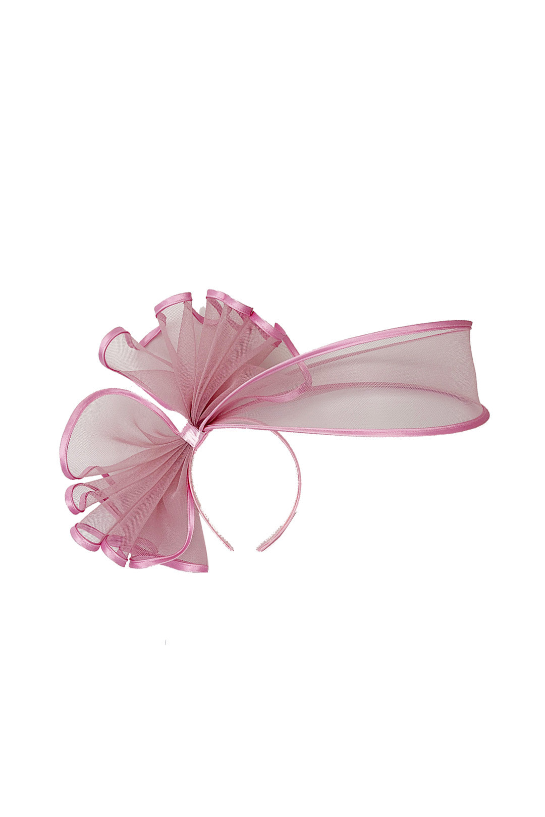 Large Mesh Loop Fascinator Headband with Structured Bow-Knot Design