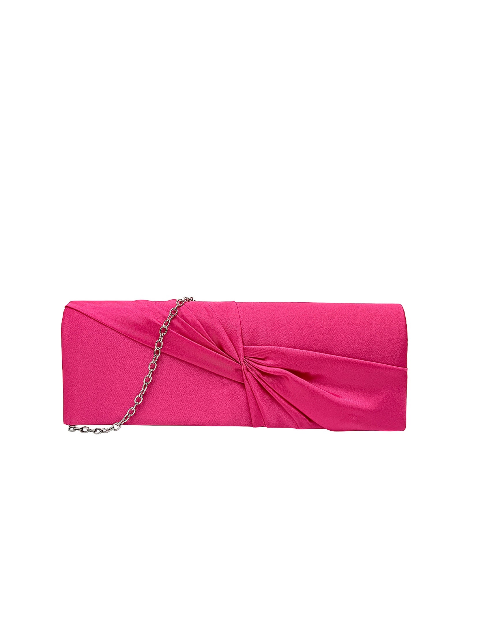 Luxury Satin Twist Knot Evening Clutch Bag with Detachable Chain