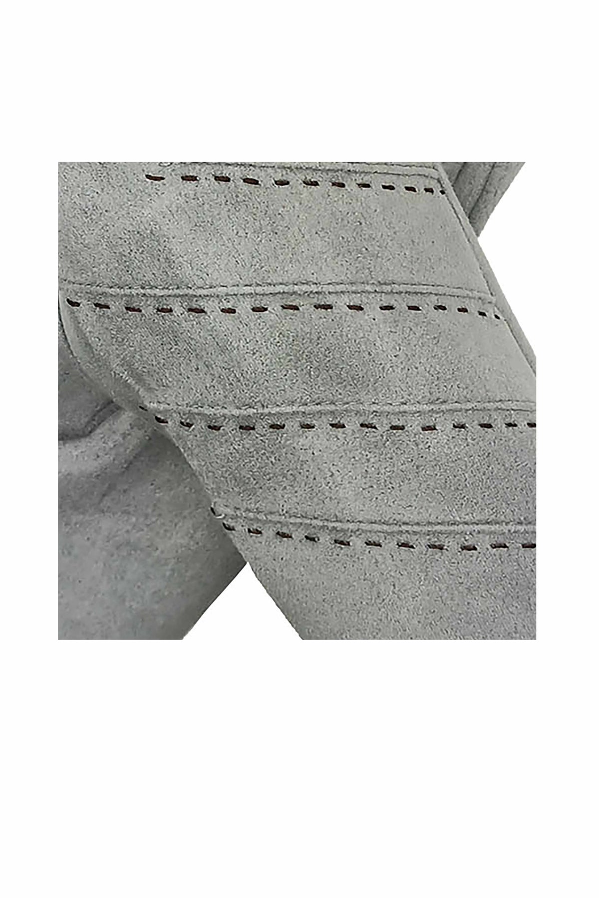 Women’s Touchscreen Faux Suede Gloves with Contrast Stitch Detail