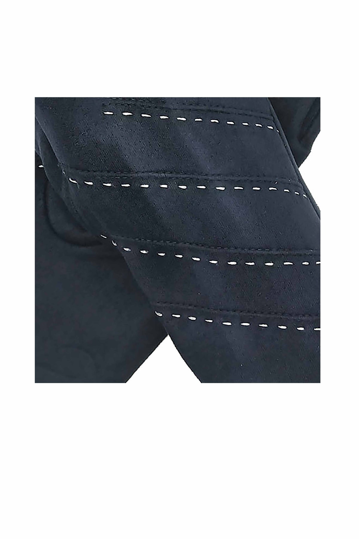 Women’s Touchscreen Faux Suede Gloves with Contrast Stitch Detail