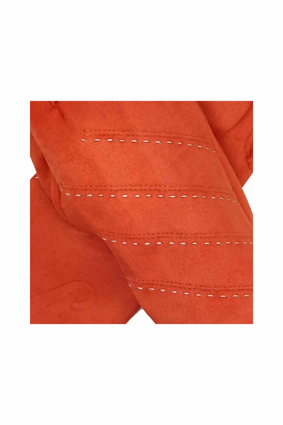 Women’s Touchscreen Faux Suede Gloves with Contrast Stitch Detail
