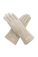 Plain Gloves with Single Stripe & Fleece Lining