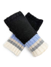 Women’s Soft Knit Fingerless Gloves with Striped Cuffs