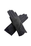 Touchscreen Soft-Touch Gloves with Vintage Button Cuff