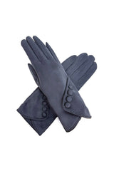 Touchscreen Soft-Touch Gloves with Vintage Button Cuff