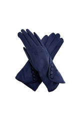 Touchscreen Soft-Touch Gloves with Vintage Button Cuff
