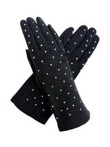 Plain Gloves with Dotted Detailing and Touch Screen Fingers