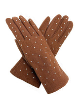 Plain Gloves with Dotted Detailing and Touch Screen Fingers