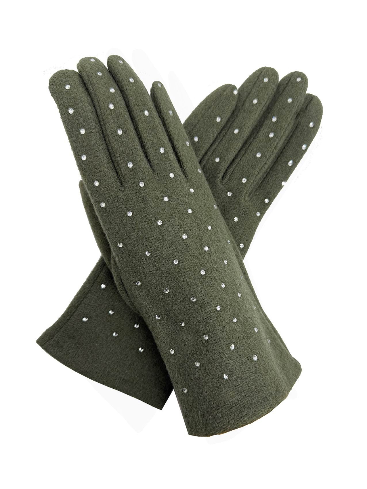 Plain Gloves with Dotted Detailing and Touch Screen Fingers
