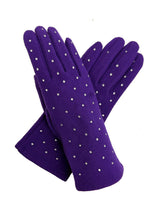 Plain Gloves with Dotted Detailing and Touch Screen Fingers