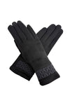 Solid Colour Touch Screen Gloves with Quilted Wrist Detail