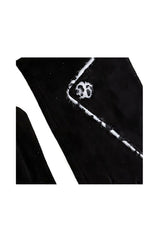 Women’s Faux Suede Animal Print Trim Button Gloves