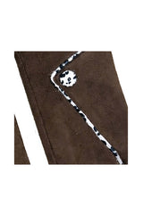 Women’s Faux Suede Animal Print Trim Button Gloves
