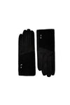 Women’s Faux Suede & Knitted Panel Button Detail Winter Gloves