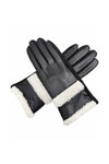 Women's Touchscreen Suede-Look Gloves with Double Faux Fur Trim