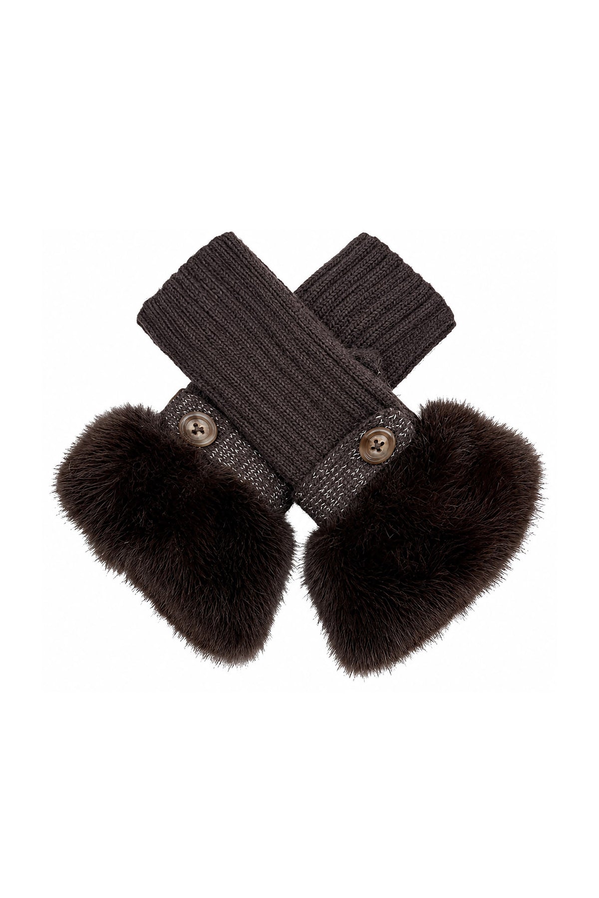 Faux Fur Cuff Bow Touchscreen Gloves