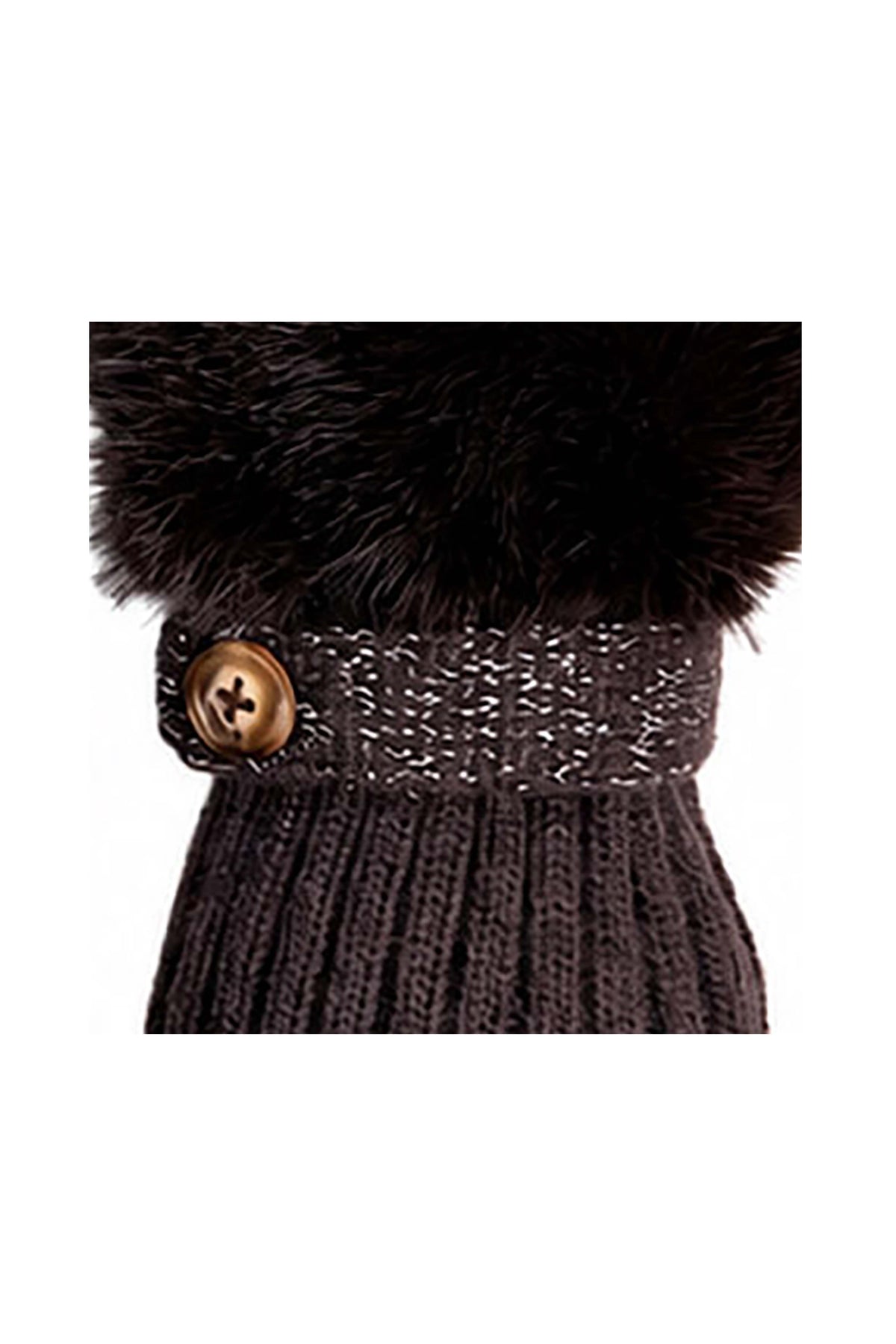 Faux Fur Cuff Bow Touchscreen Gloves