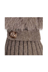 Faux Fur Cuff Bow Touchscreen Gloves