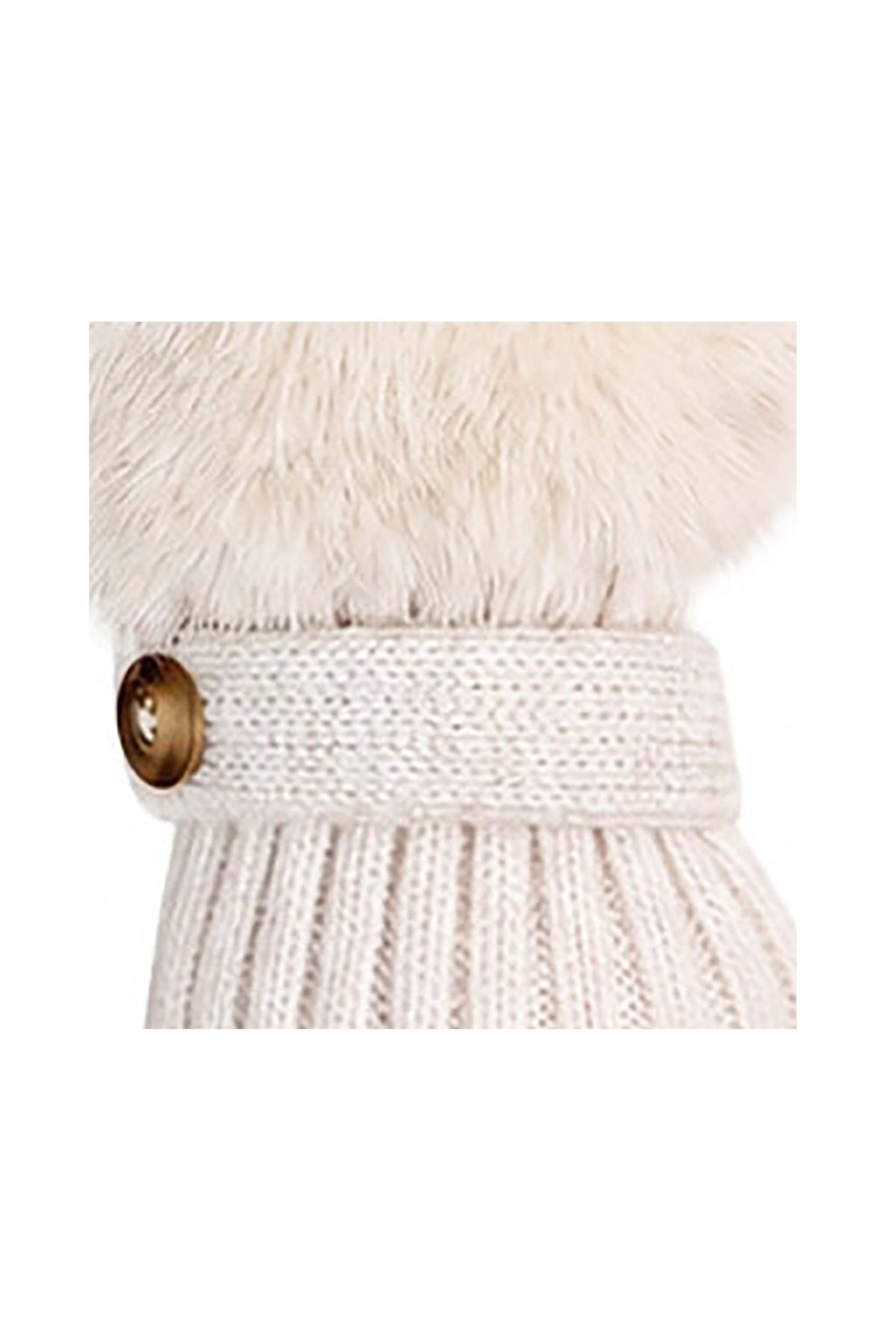 Faux Fur Cuff Bow Touchscreen Gloves