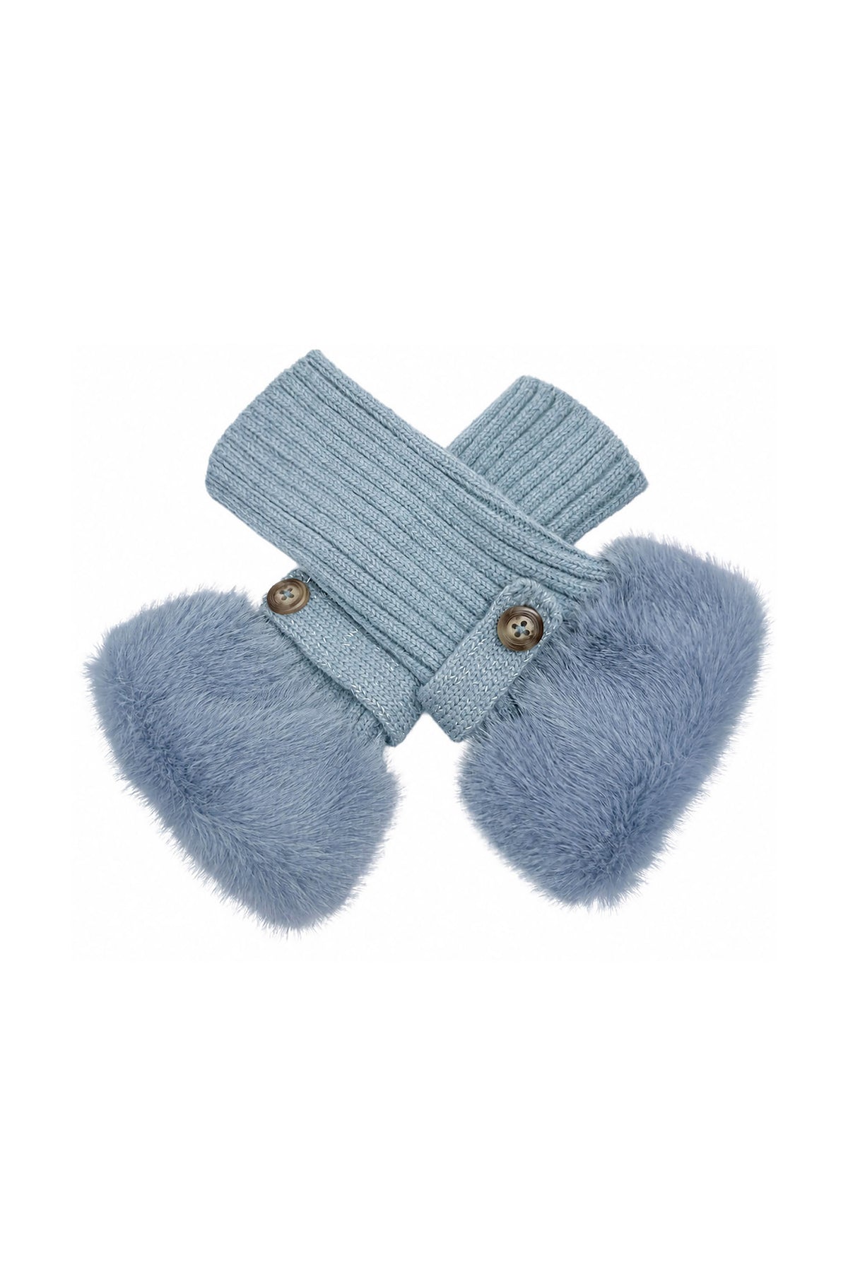 Faux Fur Cuff Bow Touchscreen Gloves
