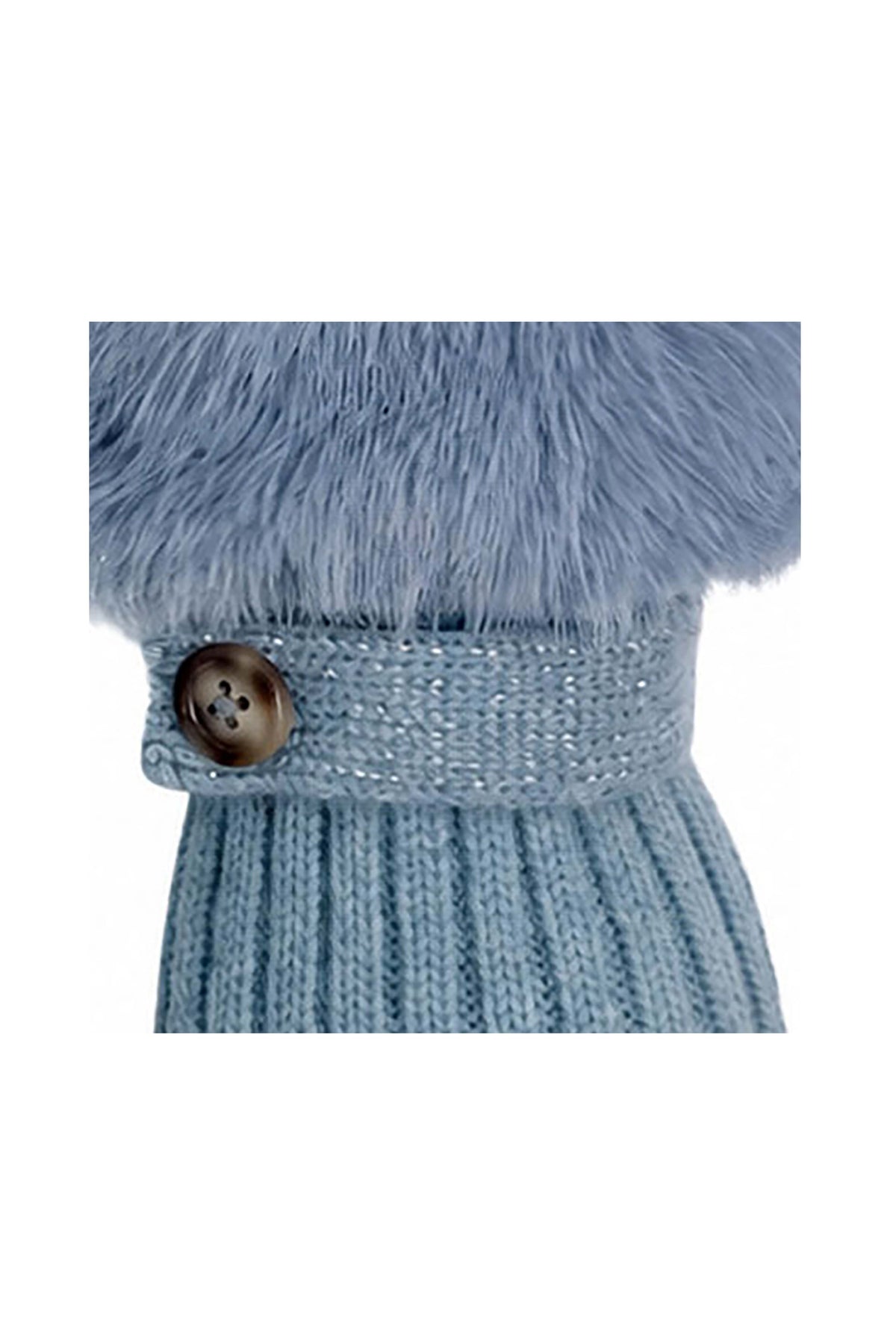 Faux Fur Cuff Bow Touchscreen Gloves