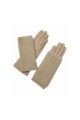 2-Piece Faux Leather Gloves & Removable Knitted Fingerless Gloves Set