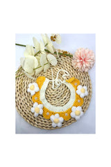 Crochet Pet Collar with Daisy Detail