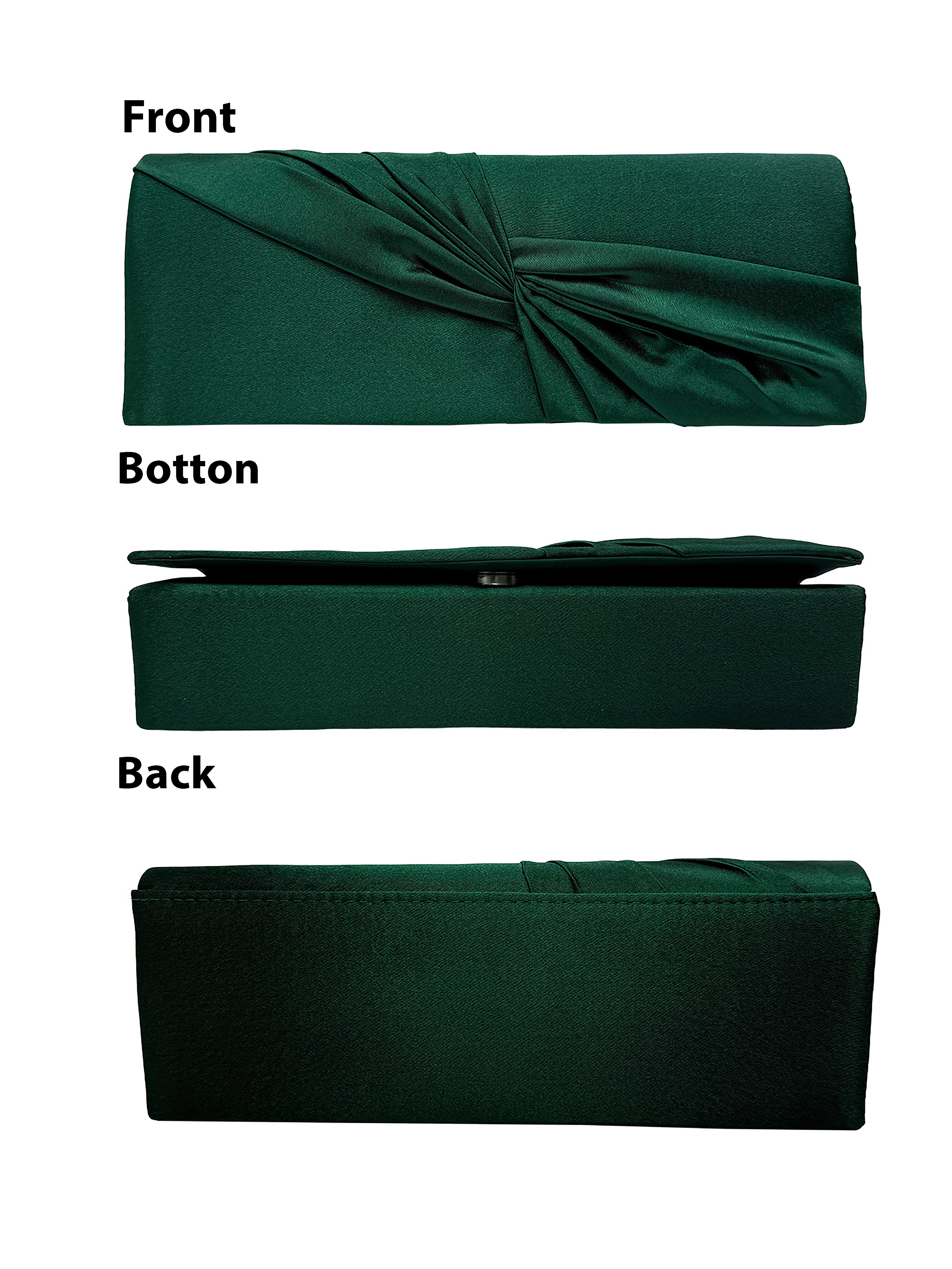 Luxury Satin Twist Knot Evening Clutch Bag with Detachable Chain