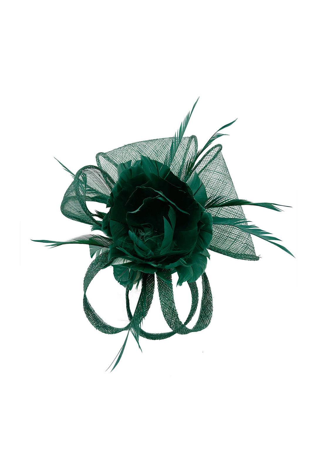 Feather & Mesh Flower Fascinator with clip and hair band