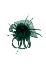 Feather & Mesh Flower Fascinator with clip and hair band