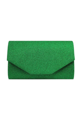 Glitter Envelope Clutch Bag with Gold /Silver Chain Strap