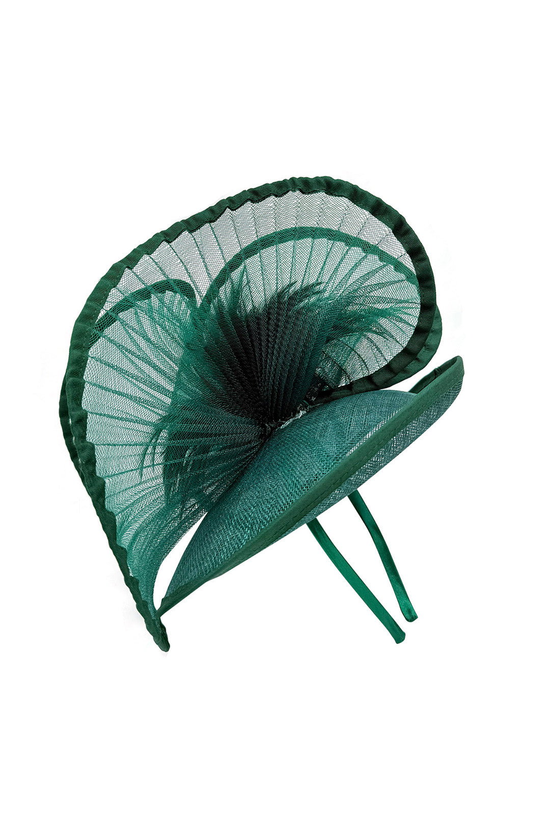Dramatic Fan Mesh Disc Fascinator with Feather Centre Pin